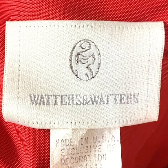 Watters & Watters Red Silk Midi Bridesmaid Dress 10 Strapless/Convertible Pleat - Picture 8 of 16